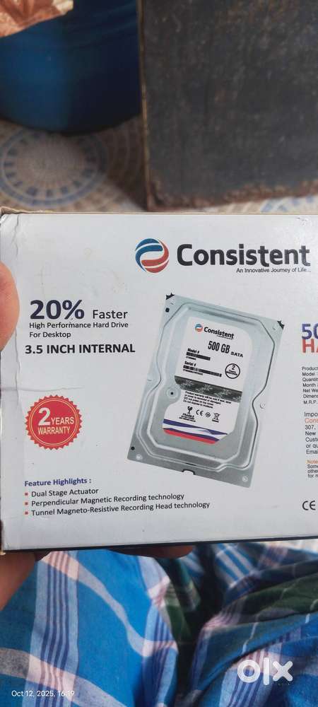 Consistent 500GB SATA harddrive