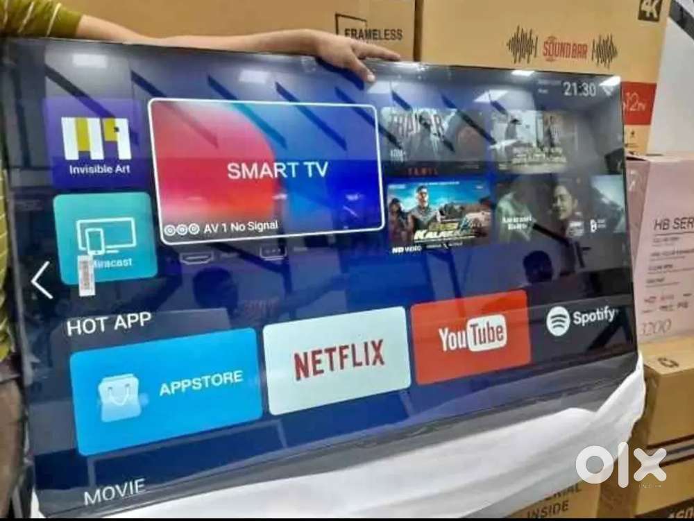 New box pack LED TV android wifi smart big off 1 year warranty ke sath