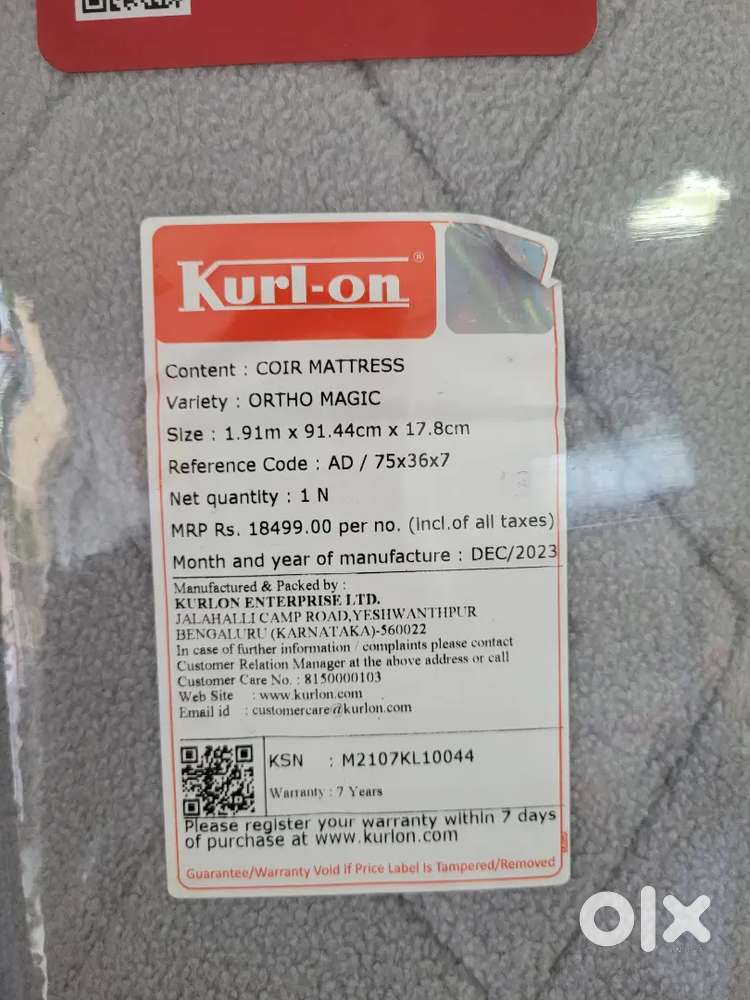 Kurl-On Brand New Orthopedic Matress(Stock Clearence Sale)