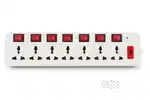 Brand New 7 Socket Extension Board with Individual Switches