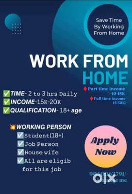 Work from home , Part time and full time