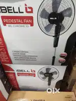 I. BELL BLACK PEDESTAL FAN