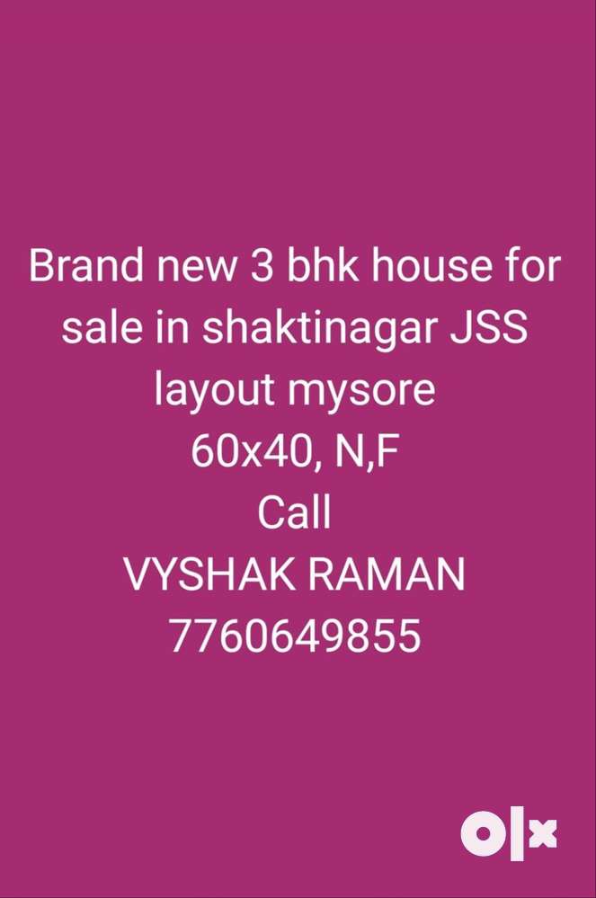 Brand New luxury 3bhk house for sale in shakti nagar JSS layout mysore