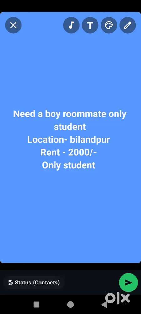 Urgent need boy room mate only students