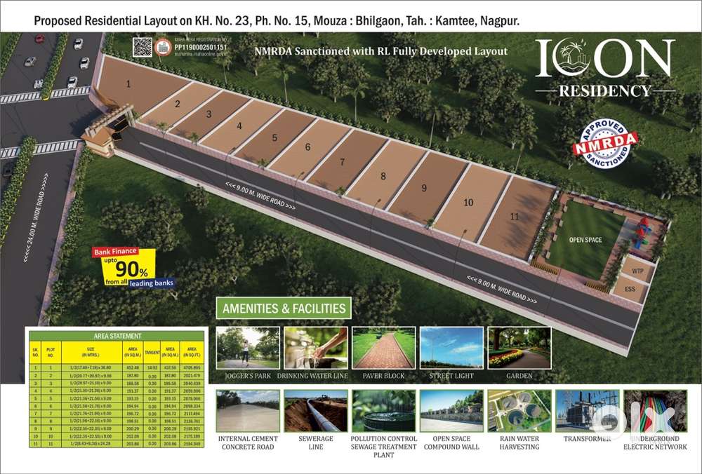 Icon Residency, Bhilgaon.  Premium Plots  Gated Society
