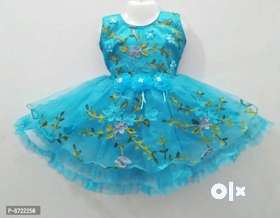 Classic Net Embroidered Dress for Kids Girlsसाइज़: 6 - 12 Months12 - 18 Months18 - 24 Months1 - 2 Ye...