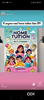 Tuition available here for 1-5 class all subjects and also 6-8