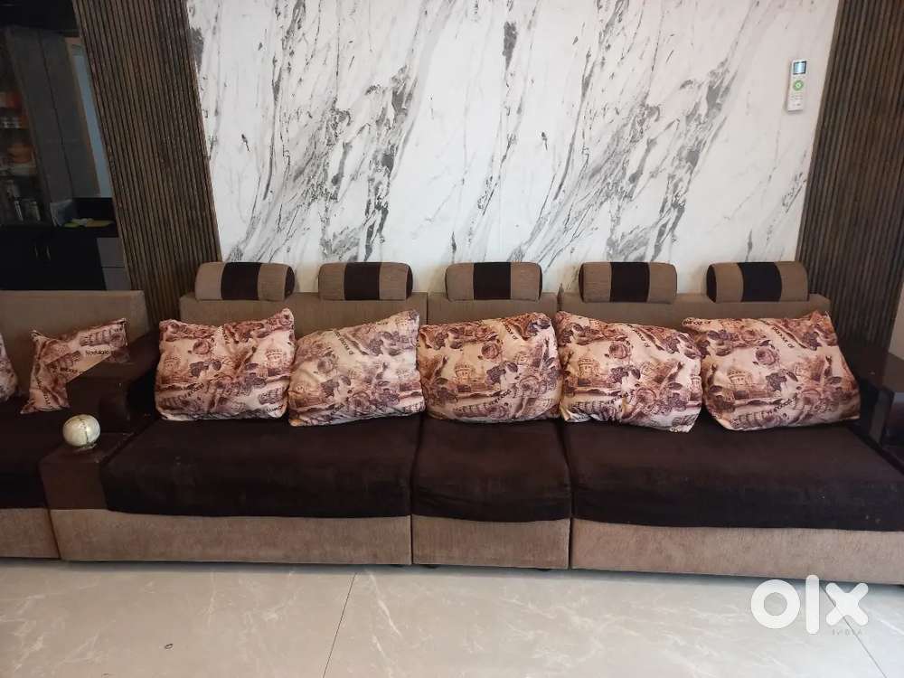 L shape sofa set - 6 seater