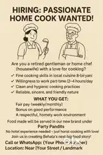 ‍ HIRING: Passionate Home Cook Wanted! ‍