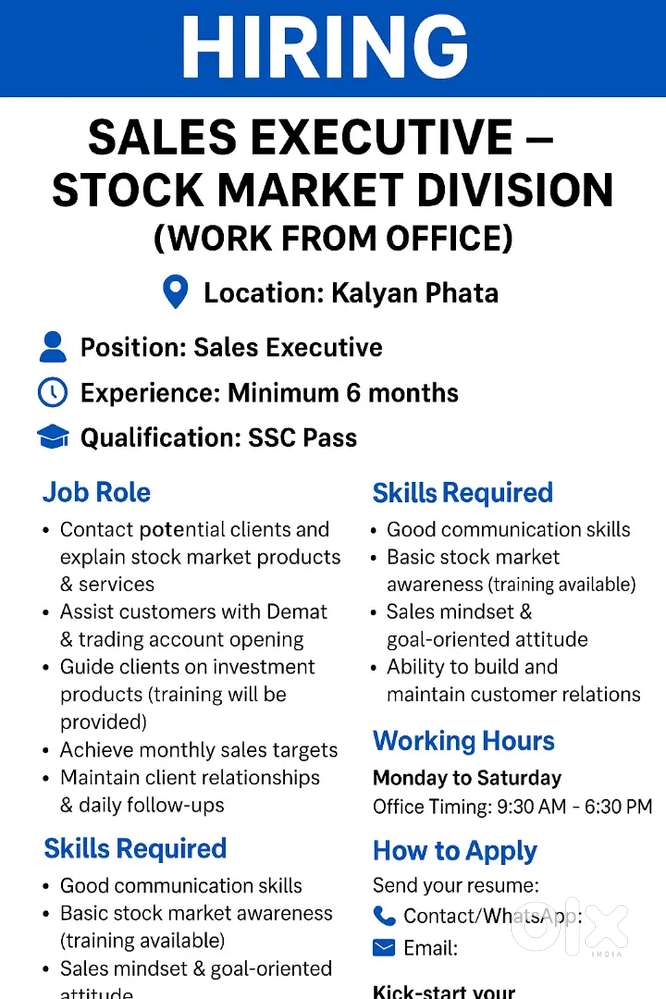 Stock market sales executive