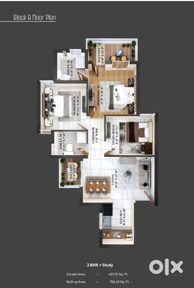 3 BHK Second Floor FLAT For sale