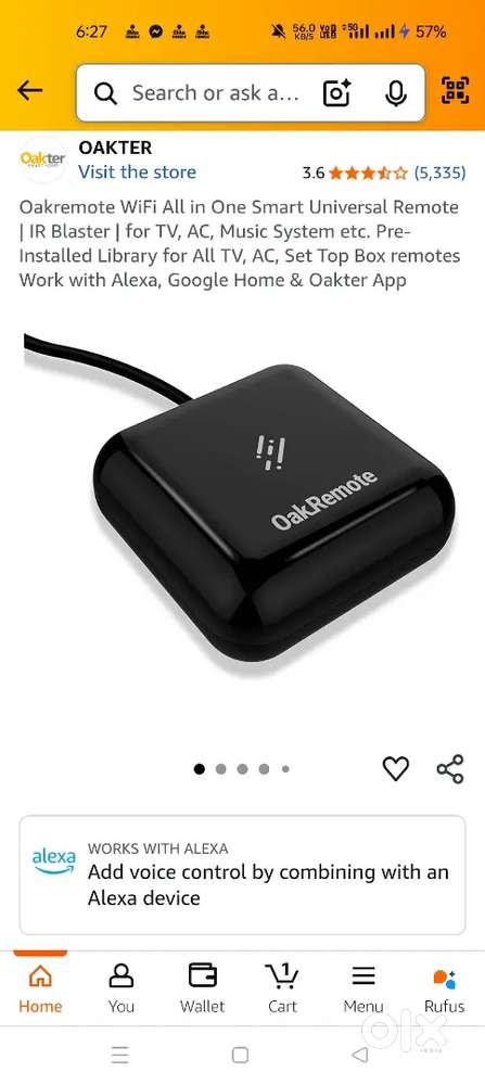 Oak remote Wi fi universal remote