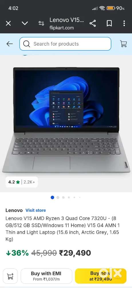 Lenovo V15
4Gb/1TB