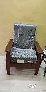 Teak wood single sofa