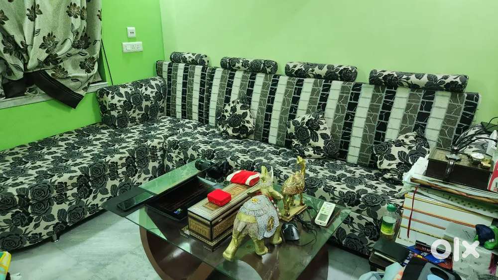 Premium L-Shaped Floral Sofa Set in Excellent Condition  Hardly Used