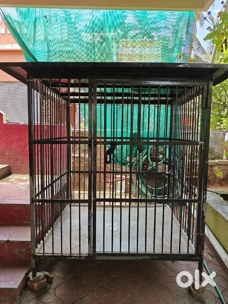 Heavy duty metal dog cage