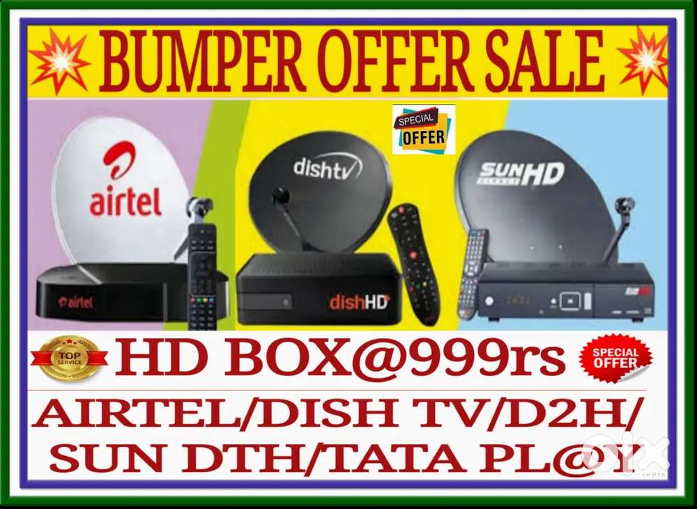 Dth Bumper Offer*Tataplay,Airtel,Dish Tv,D2h@Offer Prices.Led Tv/DTh