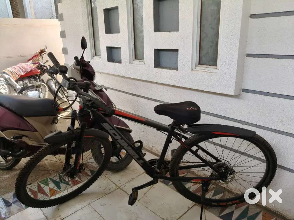 Schnell bicycle, dual disk, switchable front suspension