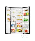 HAIER SIDE BY SIDE GLASS DOOR FRIDGE