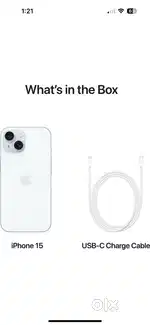 I phone 15 128 GB with Box And cable Not a single scratch in phone