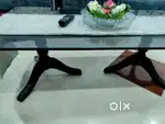 one center table 
6 chair dining table BOTH toughened glass