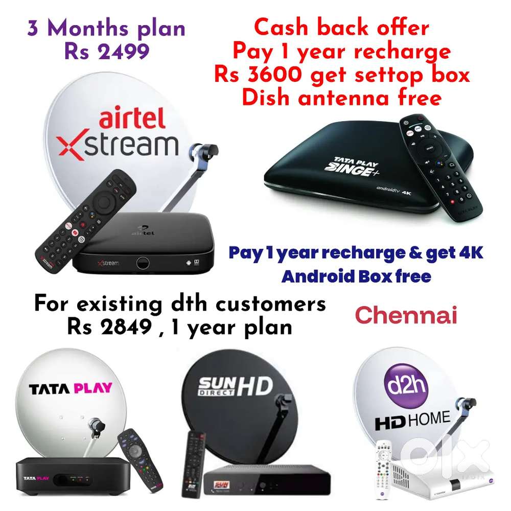 AIRTEL DTH ! TATÀ ! SUNDIRECT ! PLÀY ! DISHTV ! VIDEOCON D2H ! LED TV
