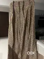 Brown brocade curtain