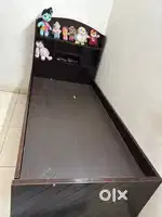 Single cum double bed with godrej almirah