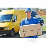 Van delivery boy with company vehicle