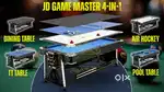 4 in 1 Pool Table – Billiards, TT, Dining & Air Hockey