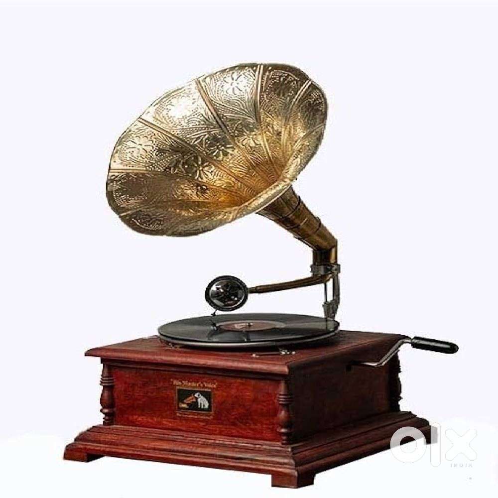 An old Gramophone record player.