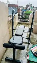 Gym banch and bumbbells