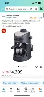 Morphy Richards cappuccino maker