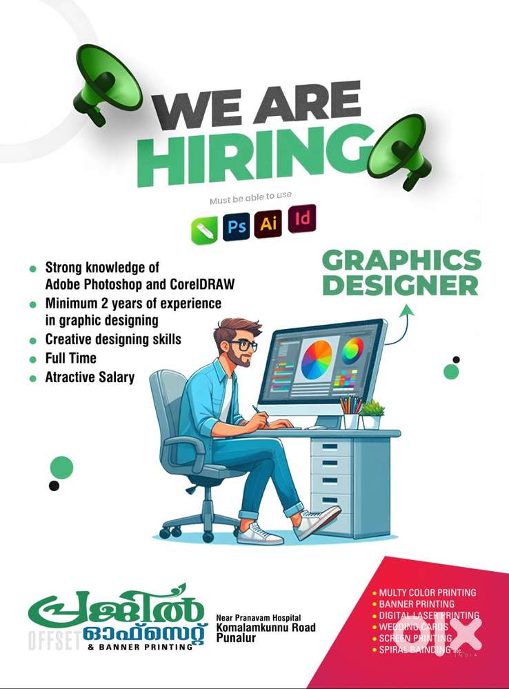 Wanted GRAPHIC DESIGNERS in Punalur kollam District