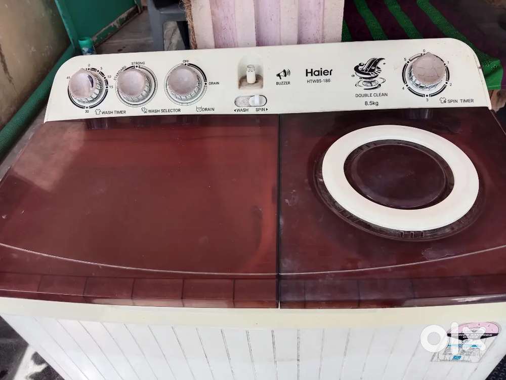 Haier semi automatic washing machine 8.5kg 2years old.