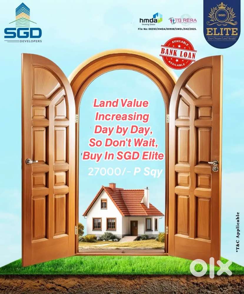 HMDA,RERA APPROVED, ADHIBATLA MUNICIPALITY,PRIME LOCATION, 27000/-Psqy