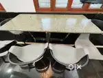 Luxury FULL GRANITE Dining Table 6 Designer Confy Chairs