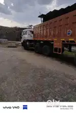 Titanium white tractor trailer