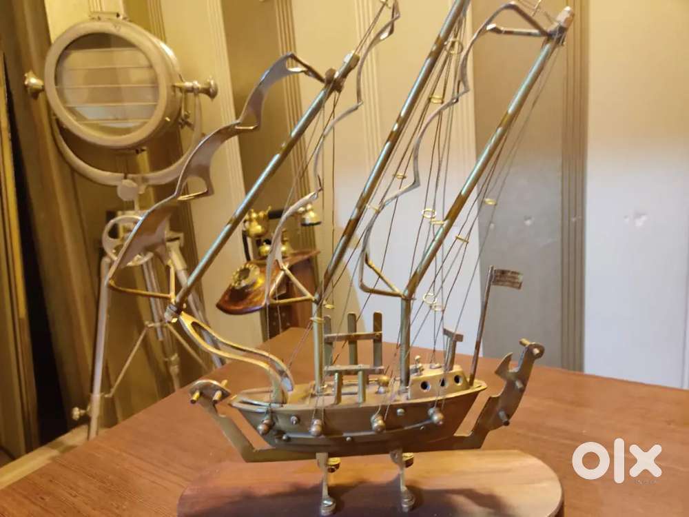 Handmade Nautical Antique Collection Vintage Telephone, Telescope