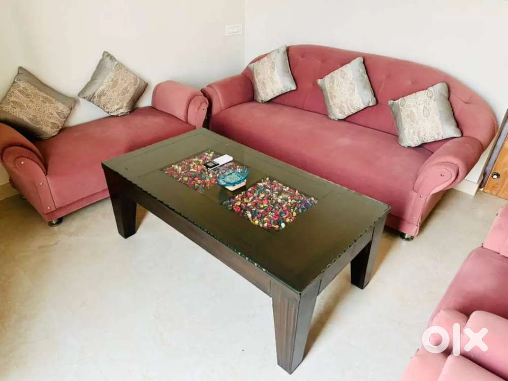 7 seater Suede Sofa + Table