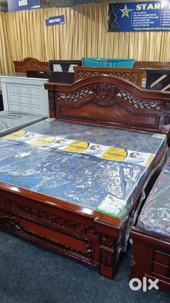 Brand new wooden king size bed with storage
