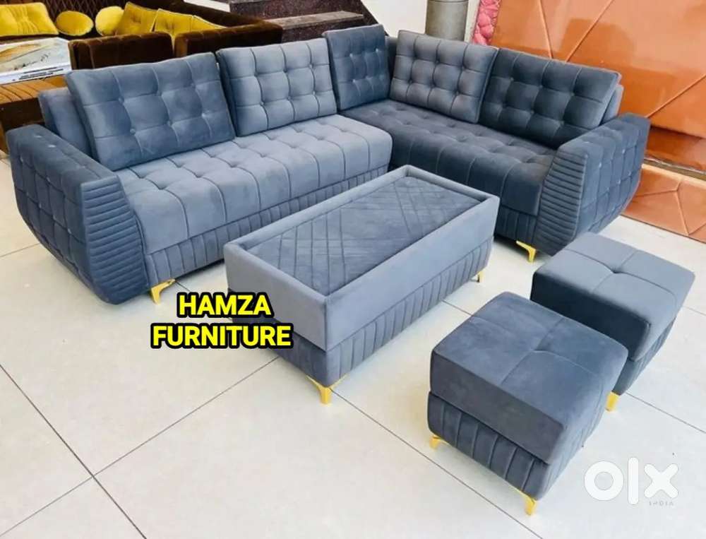 HAMZA FURNITURE NEW DESIGNER STYLISH LUXURY LOOK L SHAPE SOFA SET