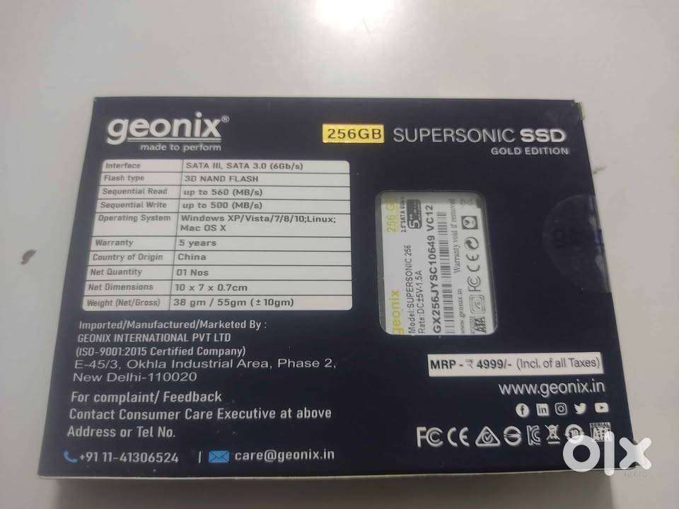 Geonix ssd 256gb external with warranty