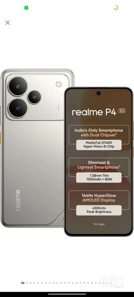 Realme p4  8 +10 GB    storage 128.