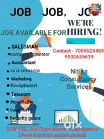 We need receptionist,helper ,driver, marketing