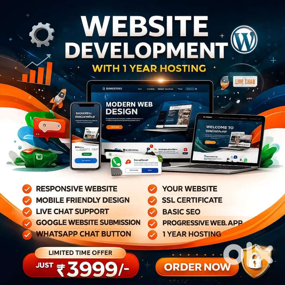 Website Development Only For 5000 With Domain and 1 Year Hosting