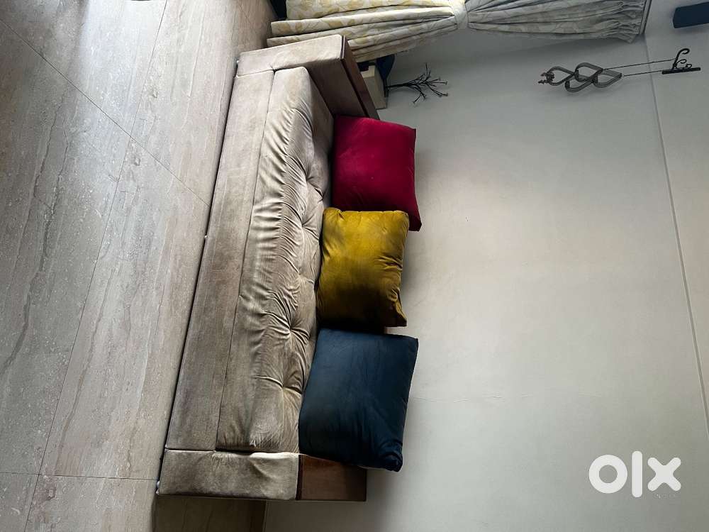 Suede velvet sofa with storage