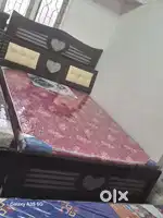 New queen size head n bottom storage wooden bed in wholesale price