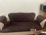 White n brown sofa