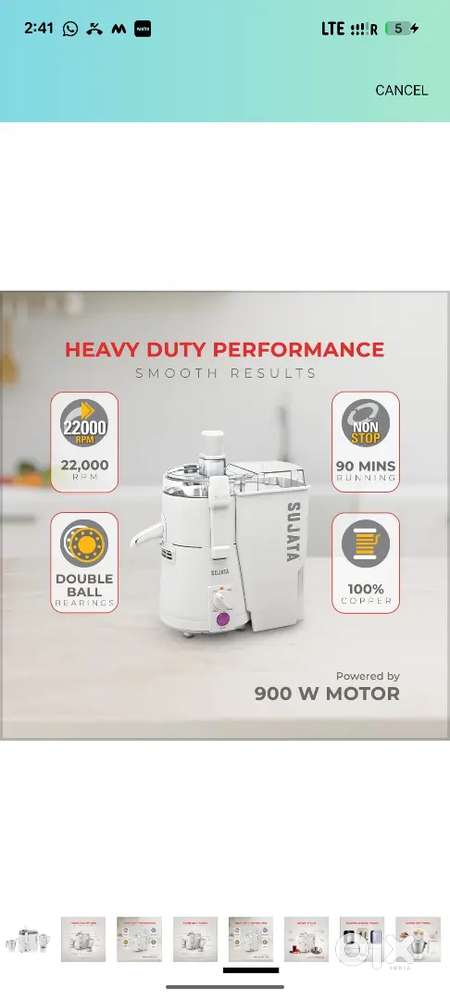 Sujata Powermatic Plus Juicer Mixer Grinder